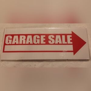 NWT! Red and White Garage Sale Sign